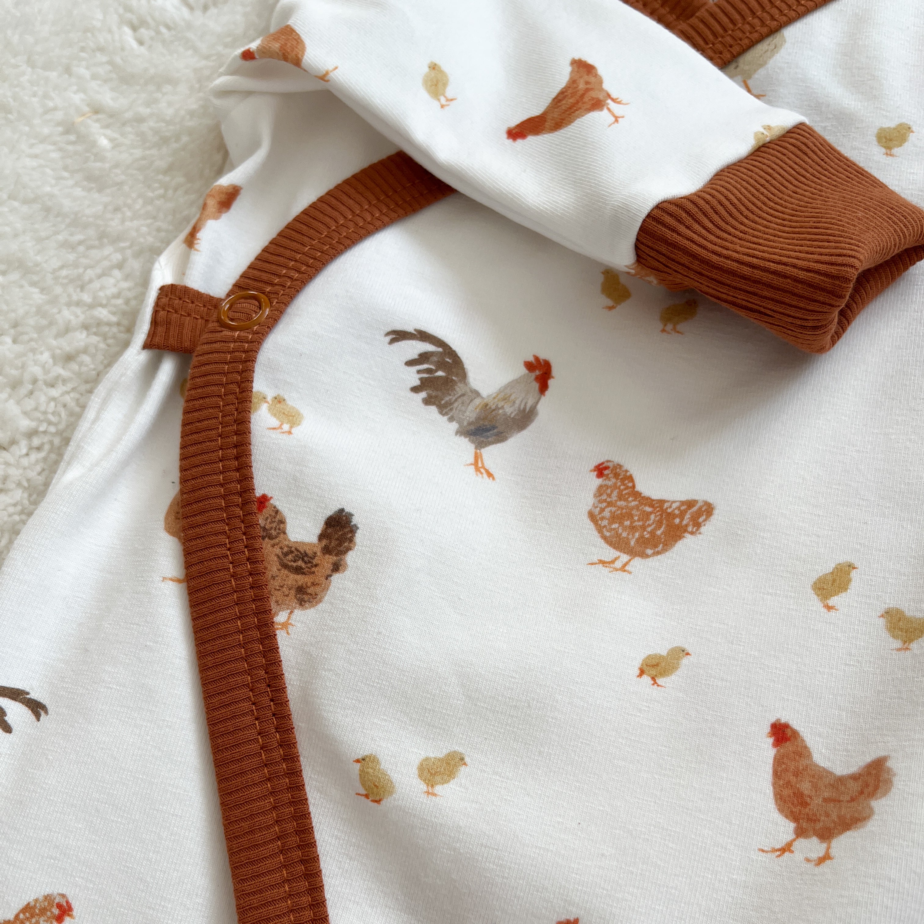 Pyjama bébé mixte jersey imprimé Poules & Poussins
