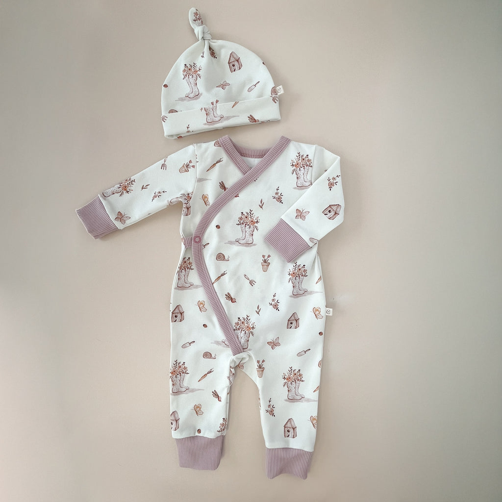Coffret de naissance bébé fille – Motif Jardin fleuri