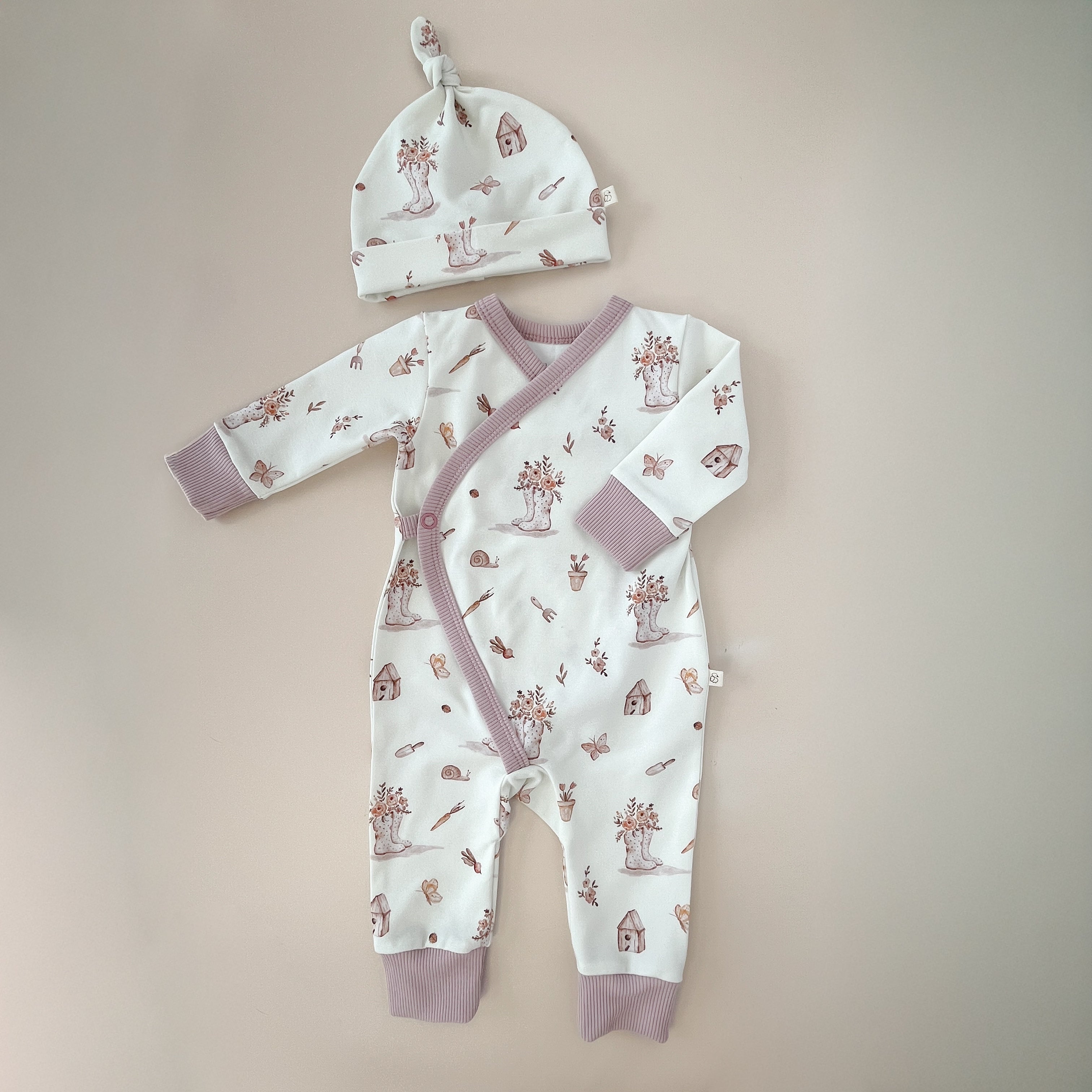 Pyjama bébé fille jersey motif Jardin Fleuri