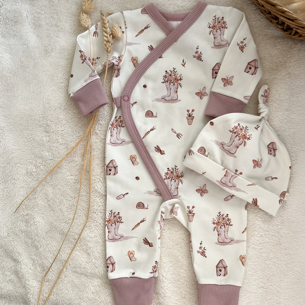 Coffret de naissance bébé fille – Motif Jardin fleuri