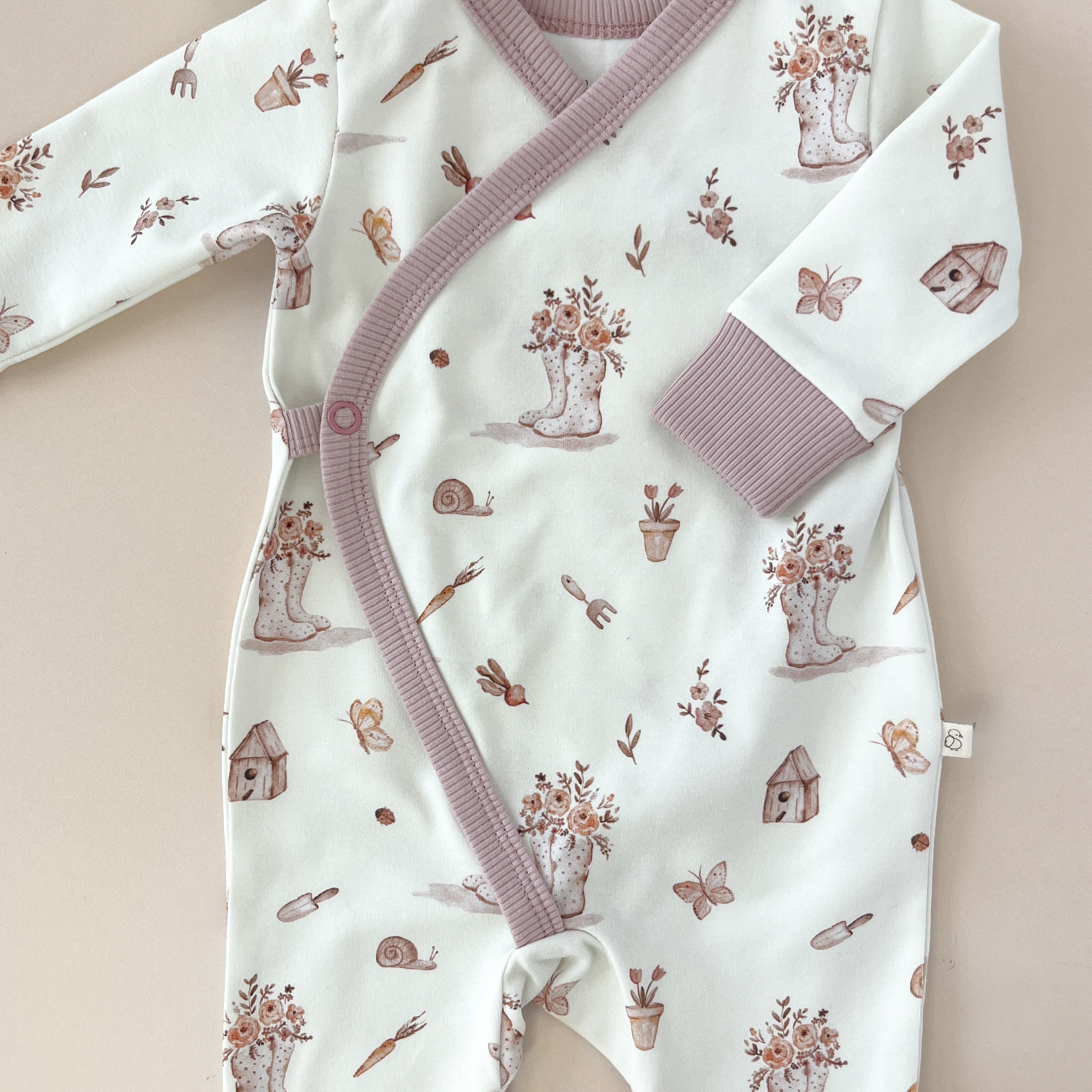 Pyjama bébé fille jersey motif Jardin Fleuri