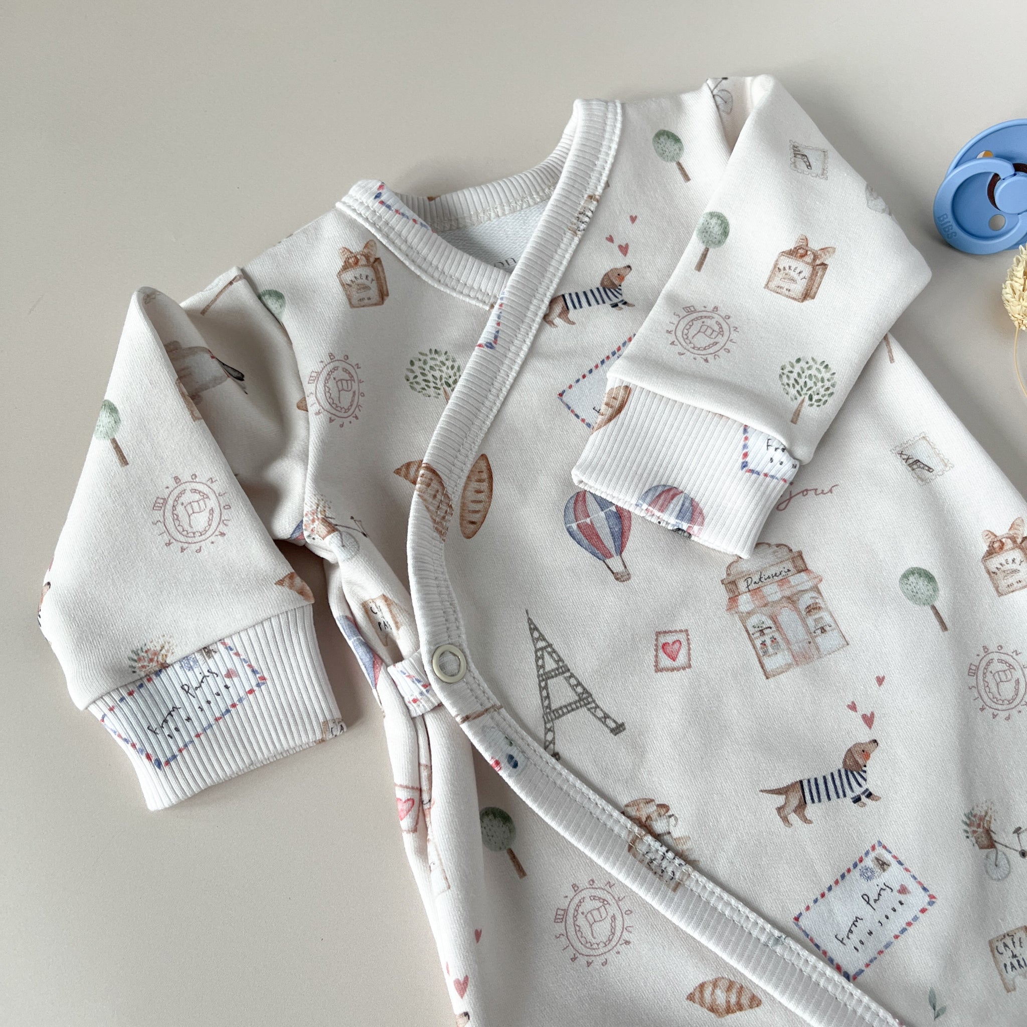 Pyjama bébé cache-cœur – Bonjour Paris   Maison Piou Piou