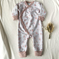 pyjama bébé naissance pour bébé fille rose avec fleurs en french terry mi-saison