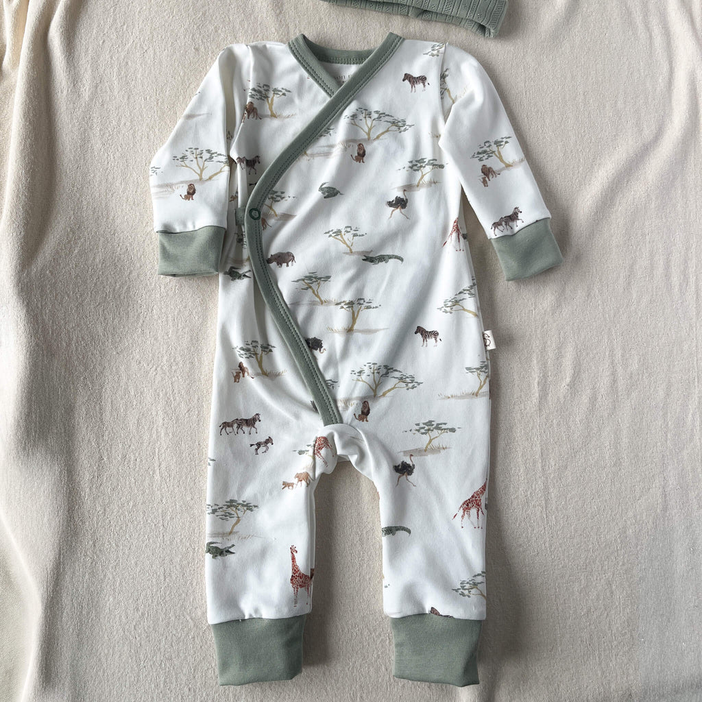 Pyjama pour bébé garçon motif safari animaux de la savane naissance 