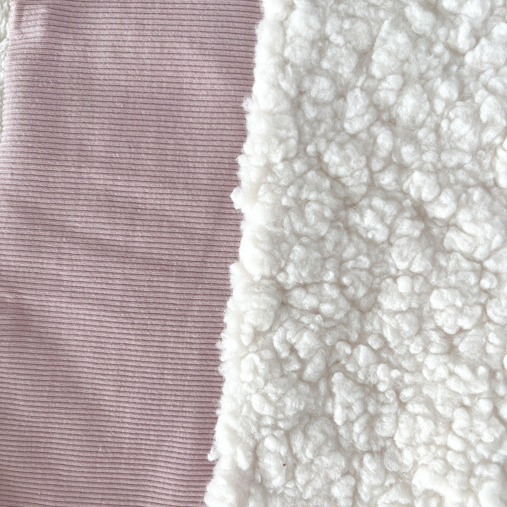 snood rose pour bébé et enfant, en jersey doux et sherpa moelleuse, cousu à la main