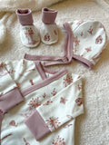 Chaussons en tissu pour bébé  motif  jardin fleuri Maison Piou Piou